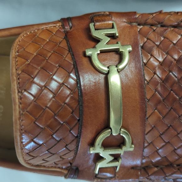 Bruno Magli Kingston Brown Woven Leather Horsebit Loafers Made in Italy Size 9 - Picture 12 of 12